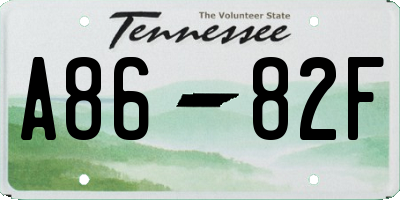 TN license plate A8682F