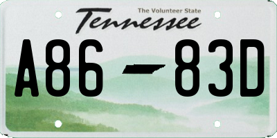 TN license plate A8683D