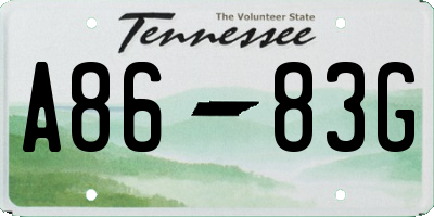 TN license plate A8683G