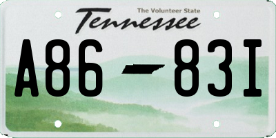 TN license plate A8683I