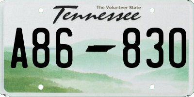 TN license plate A8683O