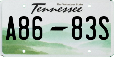 TN license plate A8683S