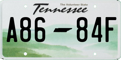 TN license plate A8684F
