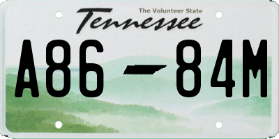 TN license plate A8684M