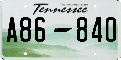 TN license plate A8684O