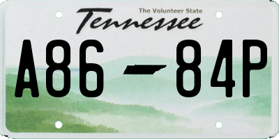 TN license plate A8684P