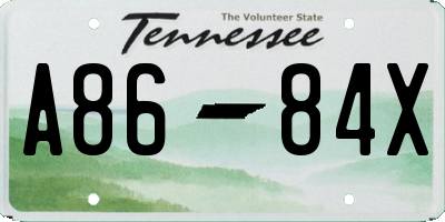TN license plate A8684X