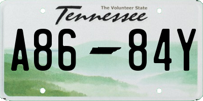 TN license plate A8684Y