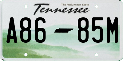 TN license plate A8685M