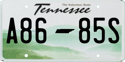 TN license plate A8685S