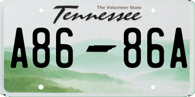 TN license plate A8686A