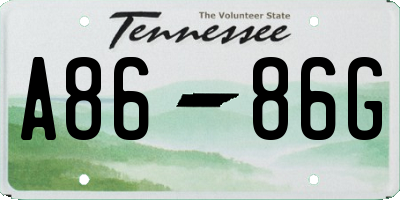 TN license plate A8686G
