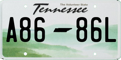 TN license plate A8686L