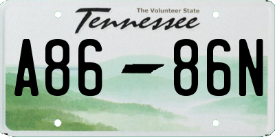 TN license plate A8686N