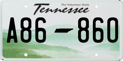TN license plate A8686O