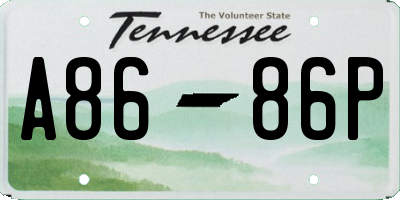 TN license plate A8686P