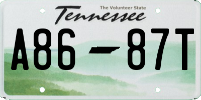 TN license plate A8687T