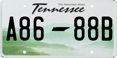 TN license plate A8688B
