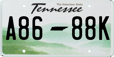 TN license plate A8688K