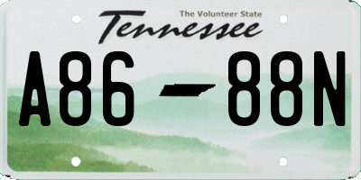 TN license plate A8688N