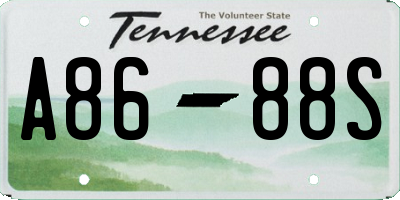 TN license plate A8688S