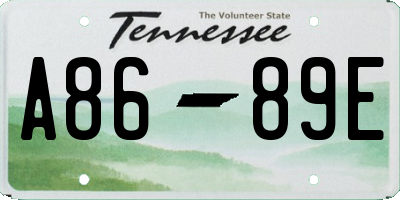 TN license plate A8689E