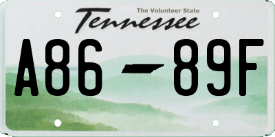 TN license plate A8689F