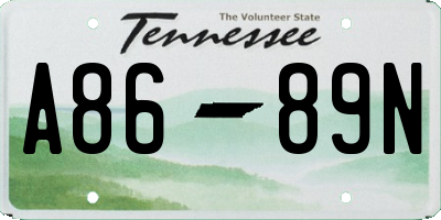 TN license plate A8689N