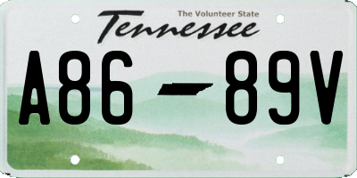 TN license plate A8689V