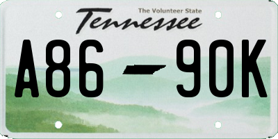 TN license plate A8690K