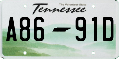 TN license plate A8691D