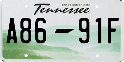 TN license plate A8691F