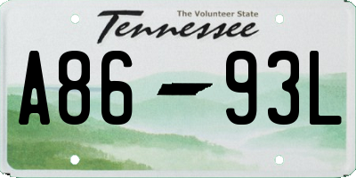 TN license plate A8693L