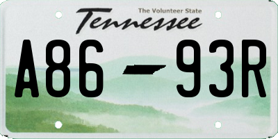 TN license plate A8693R