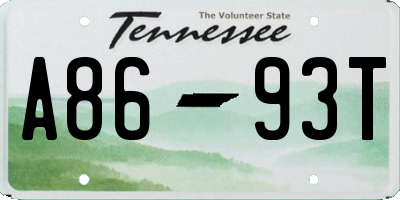 TN license plate A8693T