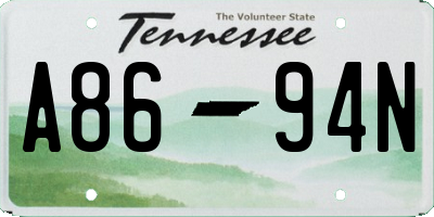 TN license plate A8694N
