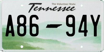 TN license plate A8694Y