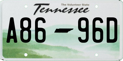 TN license plate A8696D