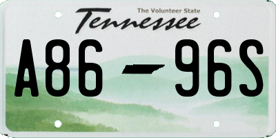 TN license plate A8696S
