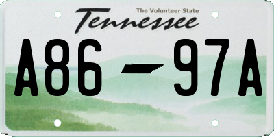 TN license plate A8697A