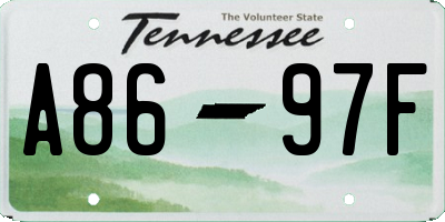 TN license plate A8697F