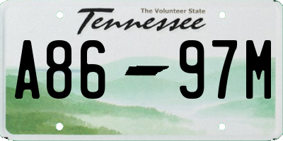 TN license plate A8697M