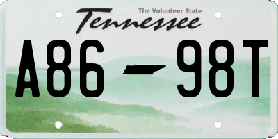 TN license plate A8698T