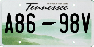 TN license plate A8698V