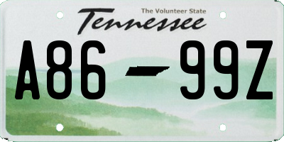 TN license plate A8699Z