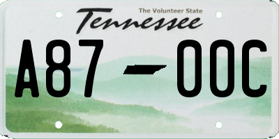 TN license plate A8700C