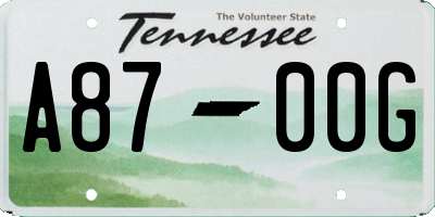 TN license plate A8700G