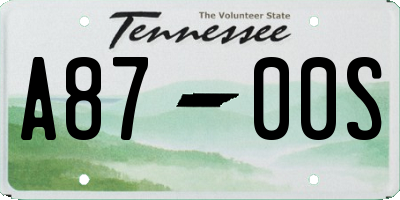 TN license plate A8700S