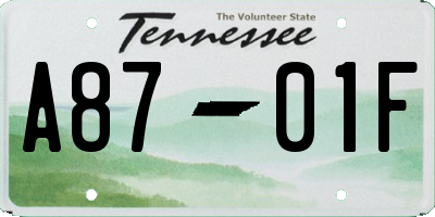 TN license plate A8701F