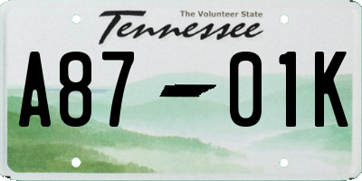 TN license plate A8701K